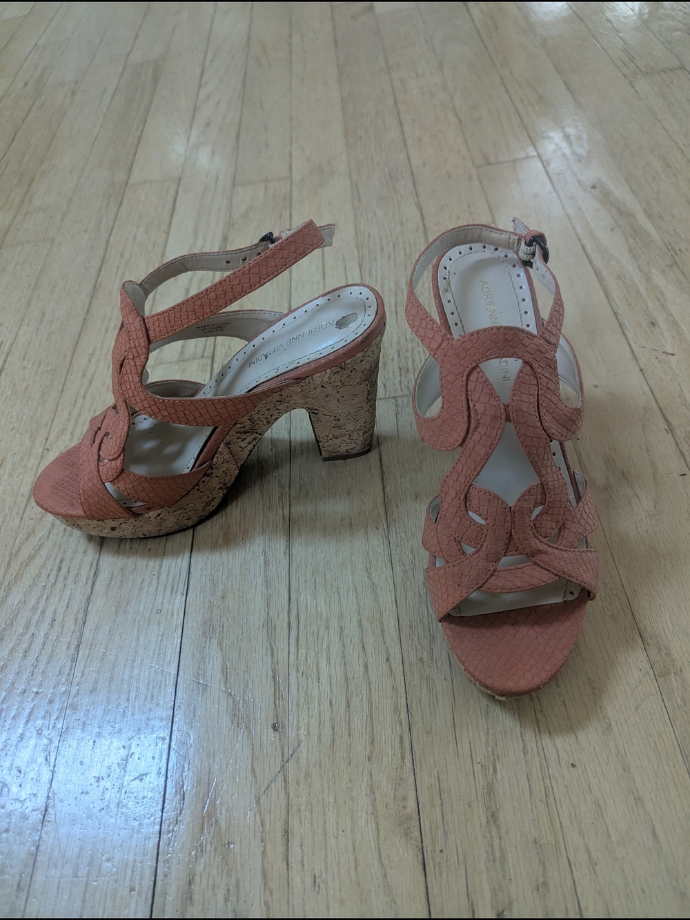 Adrienne Vittadini Coral Cutout Design Slingback Heels 5.5